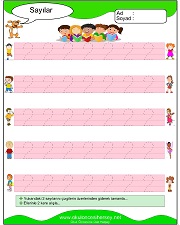 okul öncesi 1 sayısı çizgi çalışması